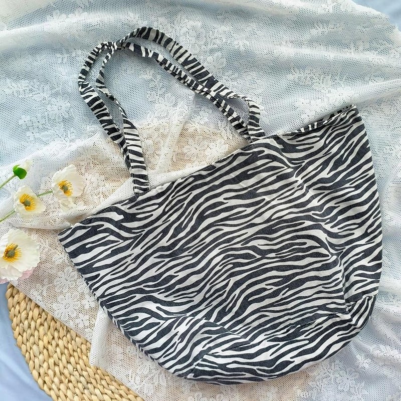 حقيبة قماشية قابلة لإعادة الاستخدام للتسوق من البقالة وحقيبة كتف للنساء والفتيات - Image 4